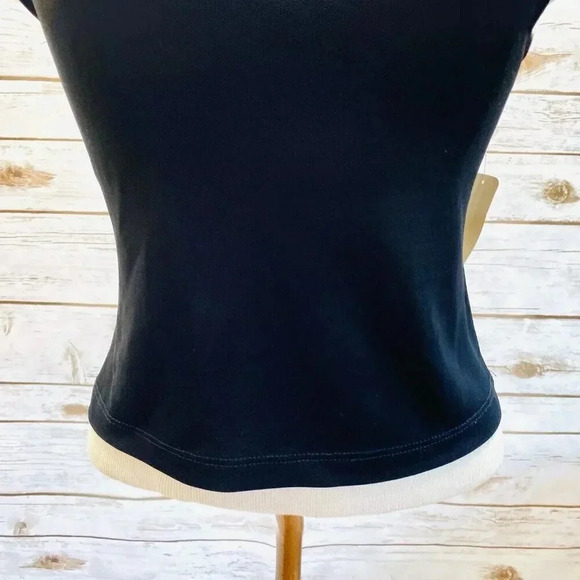 OPERA Women Sleeveless Pullover Size Large V-Neck Black Spaghetti Straps Tanktop - Picture 3 of 11